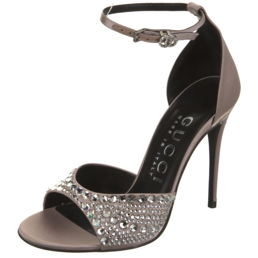 Gucci Embellished Satin Sandals - Picture 3 of 5